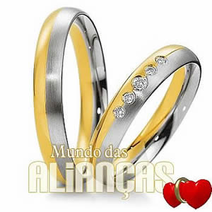 Alianças para casamento em ouro 18 k 750